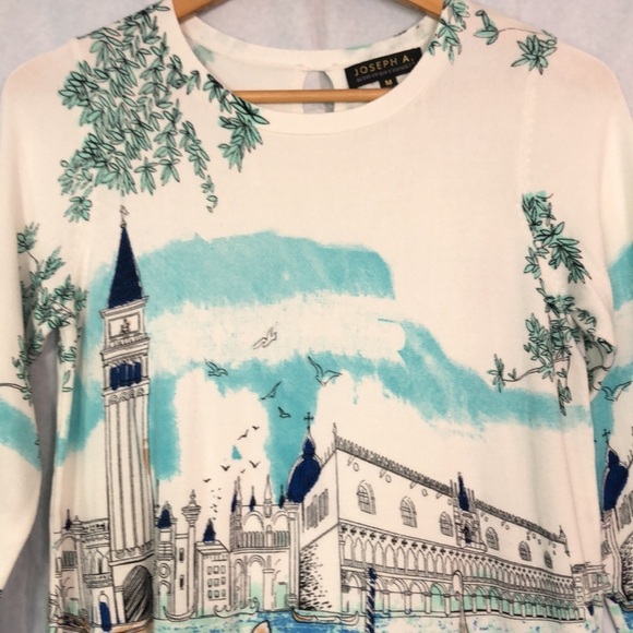 Joseph A Gondola High Low Lightweight Sweater 
3/4 Sleeve Size M - Picture 5 of 10